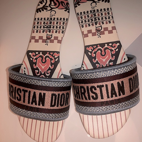 Dior Shoes - Authentic Christian Dior Dway Multi color Slides